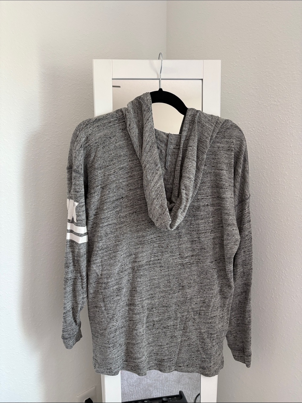PINK Victoria's Secret Gray V-Neck Hoodie Sweater - Picture 4 of 4